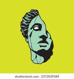 diseño de arte facial de estatua rota de libertad