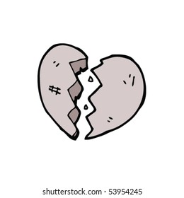 corazón de piedra rota