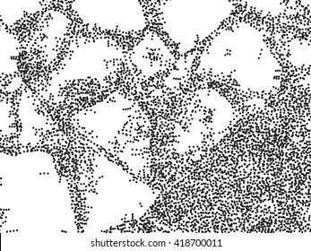  Broken stones dotted texture, black and white vector illustration