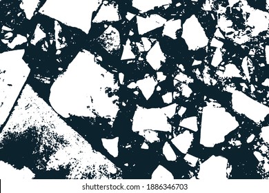 Broken stones texture dark blue or white color texture and background.