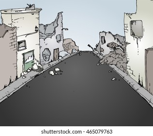 broken street