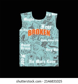 broken street style t-shirt design