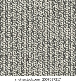 Broken striped rug woven from jute with black and white thread. Floor carpet texture. Seamless pattern. Abstract vector.