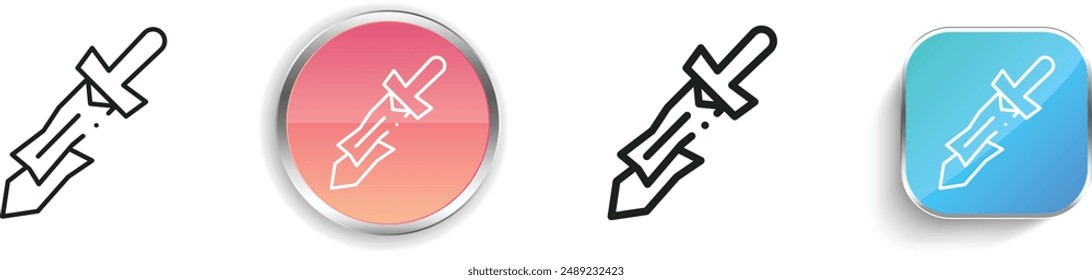 broken sword icon. Thin Linear, Regular and Button Style Design Isolated On White Background