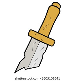 broken sword illustration hand drawn isolated vector
