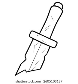 broken sword illustration hand drawn outline vector