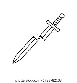 Broken Sword line icon vector on a white background
Vector line icon