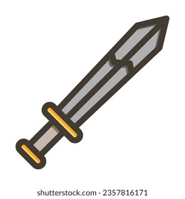 Broken Sword Vector Thick Line Filled Colors Icon For Personal And Commercial Use.
