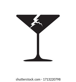 Broken symbol, vector icon on white background