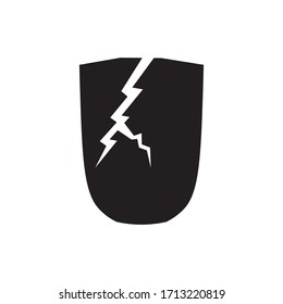 Símbolo roto, icono vector en fondo blanco