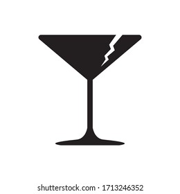 Zerbrochenes Symbol, Vektorillustration Symbol auf weißem Hintergrund