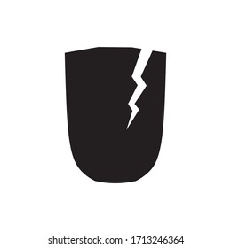 Broken symbol, vector icon on white background