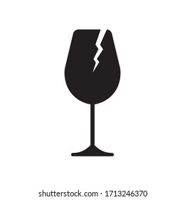 Broken symbol, vector icon on white background
