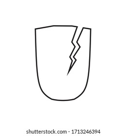 Broken symbol, vector icon on white background