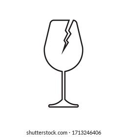 Broken symbol, vector icon on white background