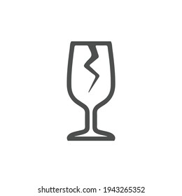 Símbolo roto, icono vector sobre fondo blanco