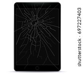 Broken Tablet Computer Vector Illustration
