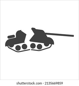 Broken tank icon on white background. EPS