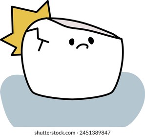 broken teeth - flat illustration   