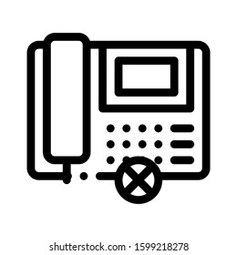 Broken Telephone Icon Vector. Outline Broken Telephone Sign. Isolated Contour Symbol Illustration