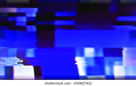 Broken television broadcast. Background bug glitch texture. Error playing a virus-damaged video file. Vector illustration.