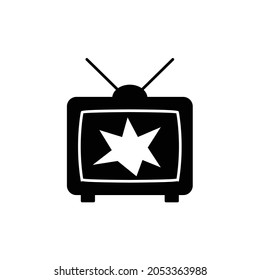 Zerbrochenes Fernsehsymbol im soliden Stil, eps10