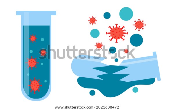 Broken Test Tube Virusvector Laboratory Glassware Stock Vector (Royalty ...