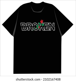 Broken text vector illustration-tshirt design - poster design