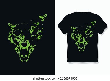 broken tiger face t shirt design