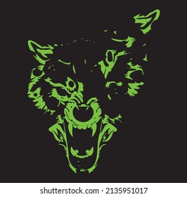 Broken tiger face vector illustration