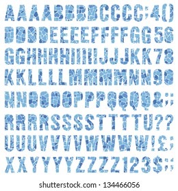 Broken tiles (trencadis) typeset with different solutions for each type