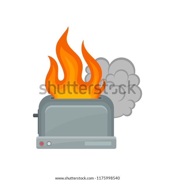 Broken Toaster Damaged Home Appliance Vector Stock Vector (Royalty Free) 1175998540