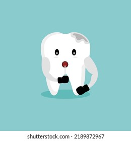 Broken tooth character mascot of illustration vector