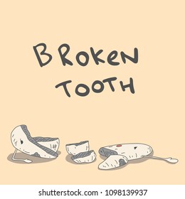 broken tooth is damaged by caries