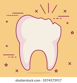 broken tooth dental care icon