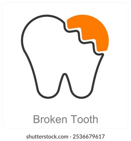 Broken Tooth and Dental care icon concept