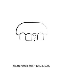 broken tooth, dental icon. Element of dantist for mobile concept and web apps illustration. Hand drawn icon for website design and development, app development