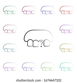 Broken tooth, dental multi color style icon. Simple thin line, outline vector of dentist icons for ui and ux, website or mobile application