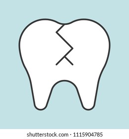 broken tooth, dental related icon, filled outline