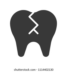 broken tooth, dental related solid icon