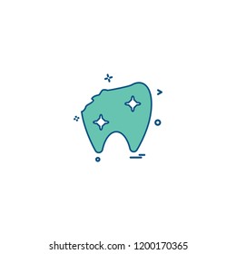 broken tooth dental treatment dentist dentistry tooth icon vector desige