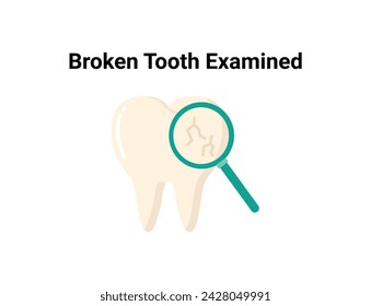 Broken tooth flat illustration. Dentistry and orthodontics vector illustration. Dental clinic services, stomatology, dentistry, orthodontics, oral health care and hygiene vector.