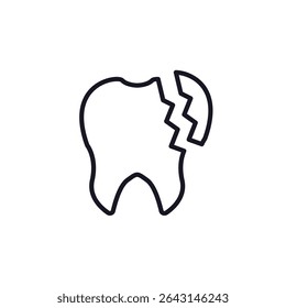 broken tooth icon collection .design style with background