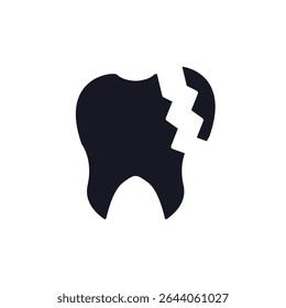broken tooth icon collection .design style with background