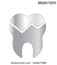 Broken tooth icon dentist concept symbol design Expand to any size, Change to any color