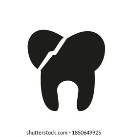 broken tooth icon element of dentistry icon for mobile concept and web apps. Thin line broken tooth icon can be used for web and mobile. Premium icon on white background