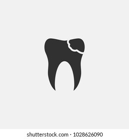 Broken tooth icon illustration isolated vector sign symbol