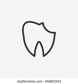 Broken tooth icon illustration isolated vector sign symbol