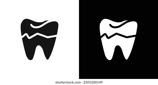 broken tooth icon logo set vector