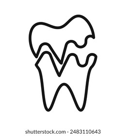 broken tooth icon mark in filled style